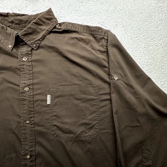 Woolrich Cotton Twill Long Sleeve Shirt Men XXL Pocket Roll-Tab Button Down 6418 - Picture 8 of 11